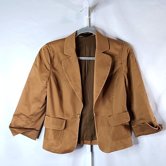 Express Design Studio Brown Cropped Jacket Size 2 - Picture 1 of 9